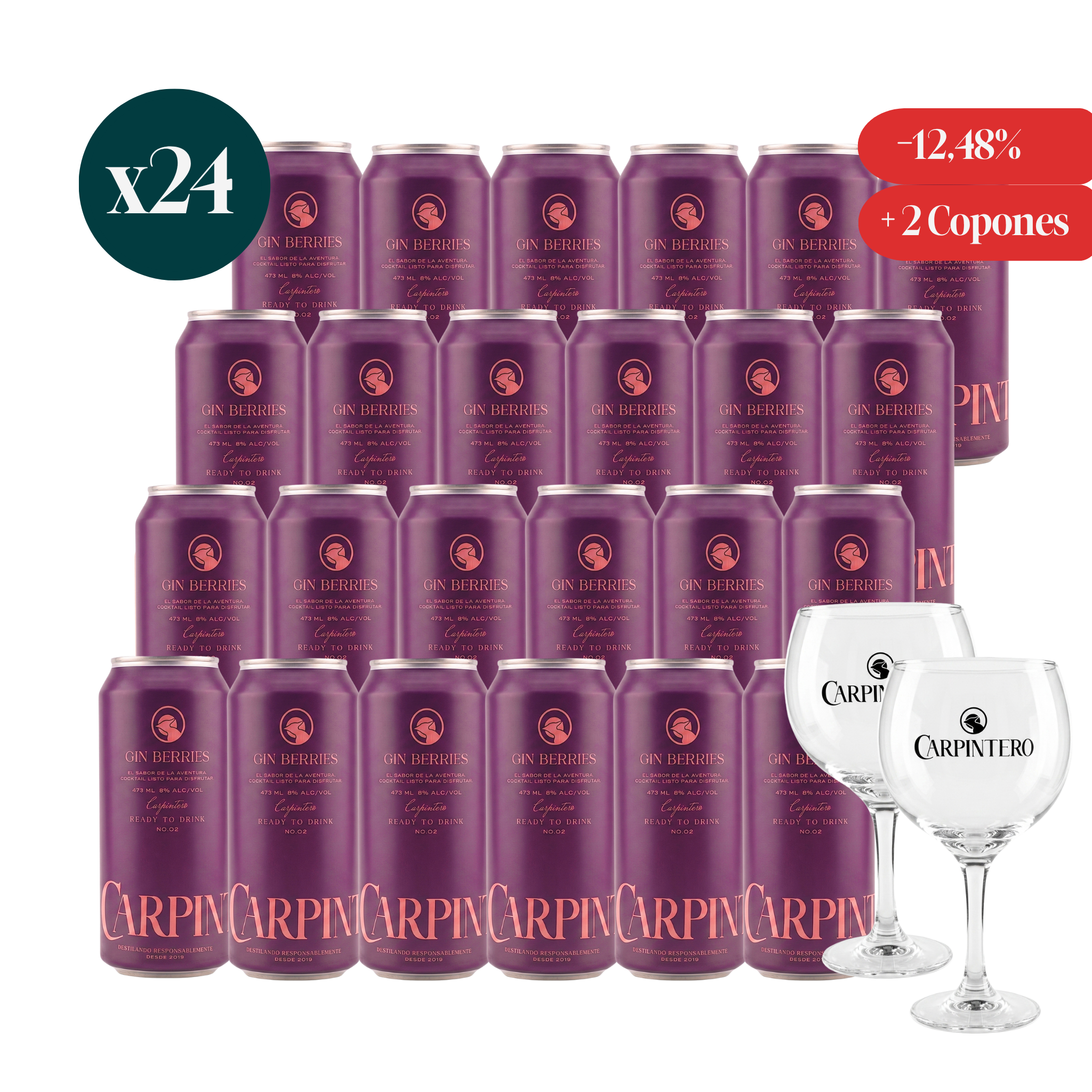 24 pack Gin & Berries + 2 Copas🎁