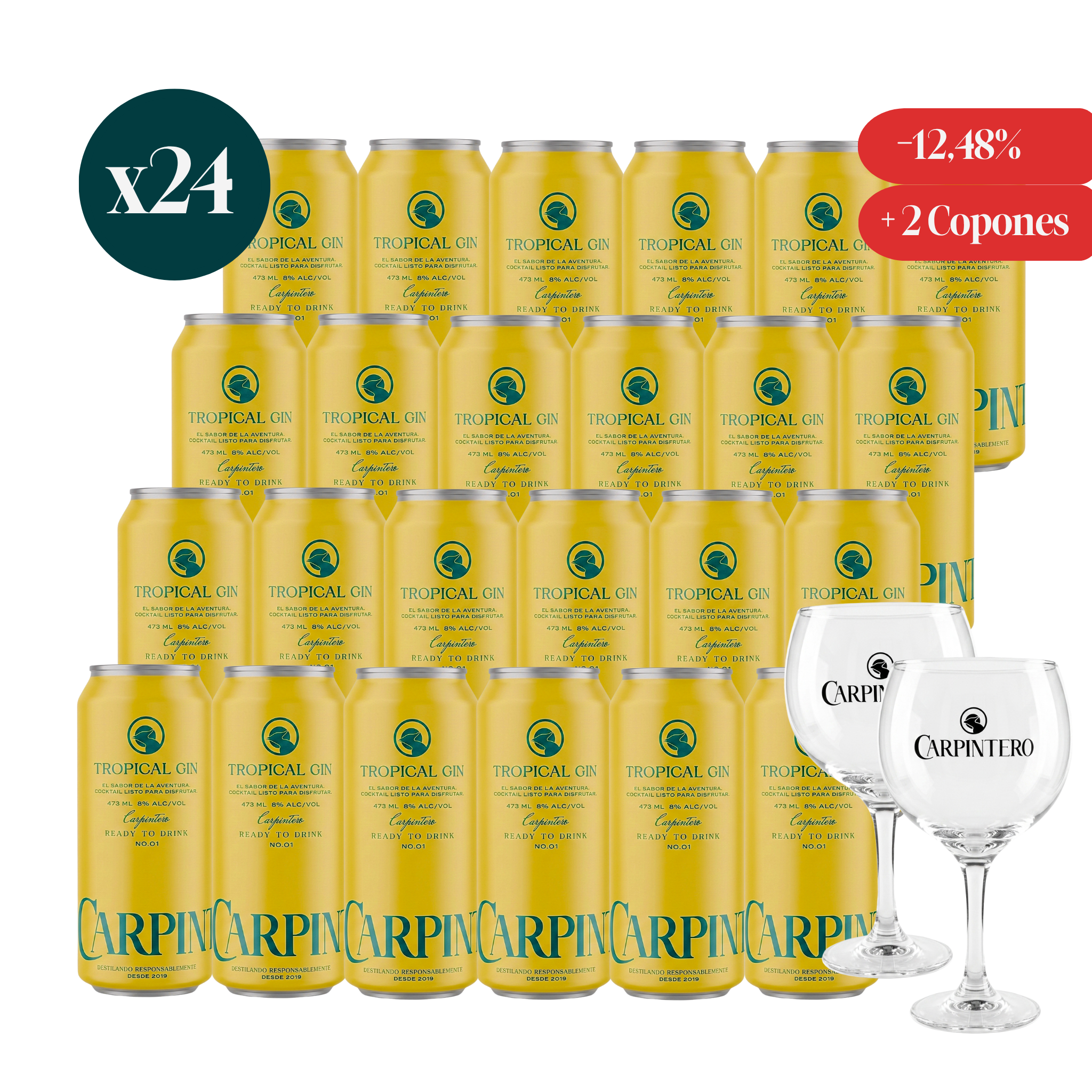 24 pack Tropical Gin + 2 Copas🎁