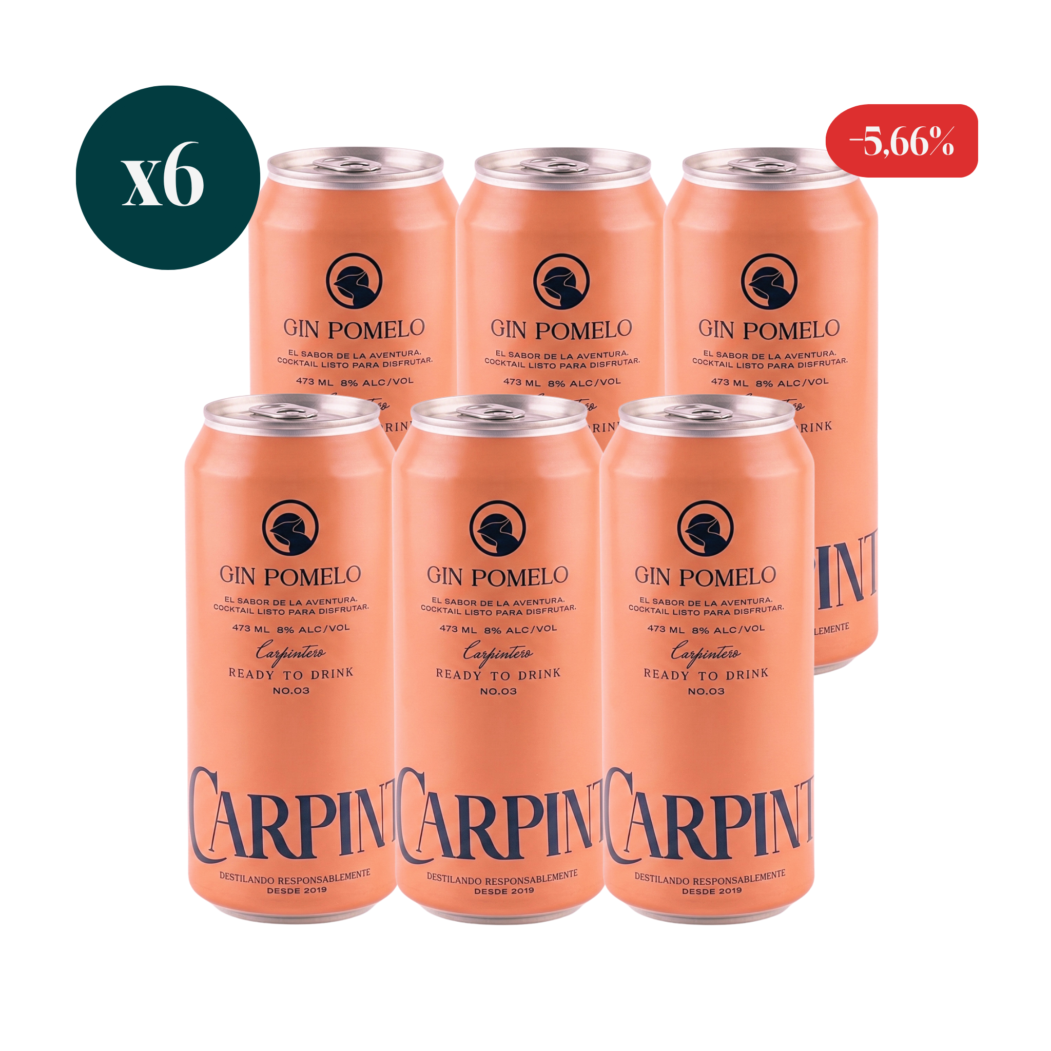 6 pack Gin Pomelo