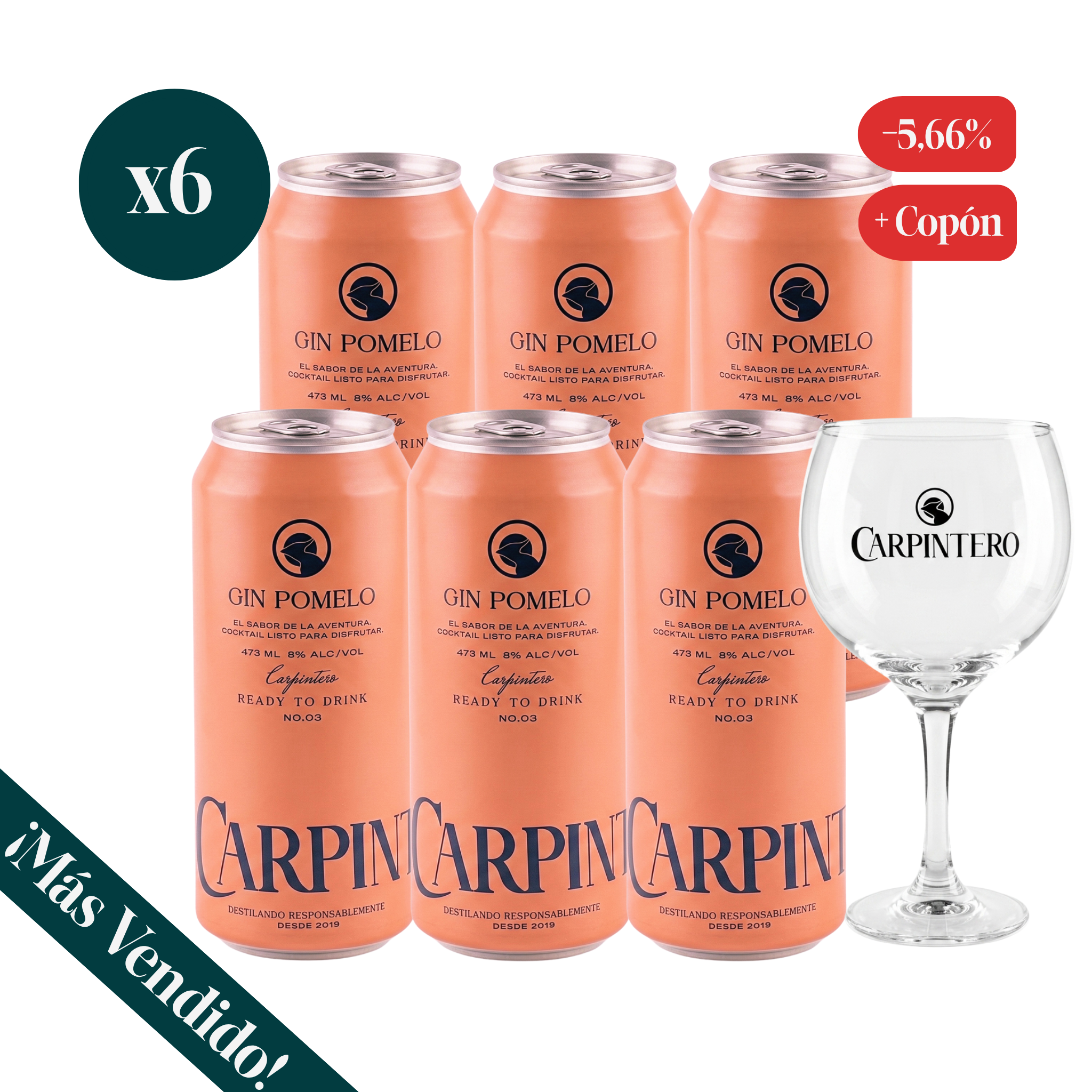 6 Pack Pomelo Experiencia + Copa