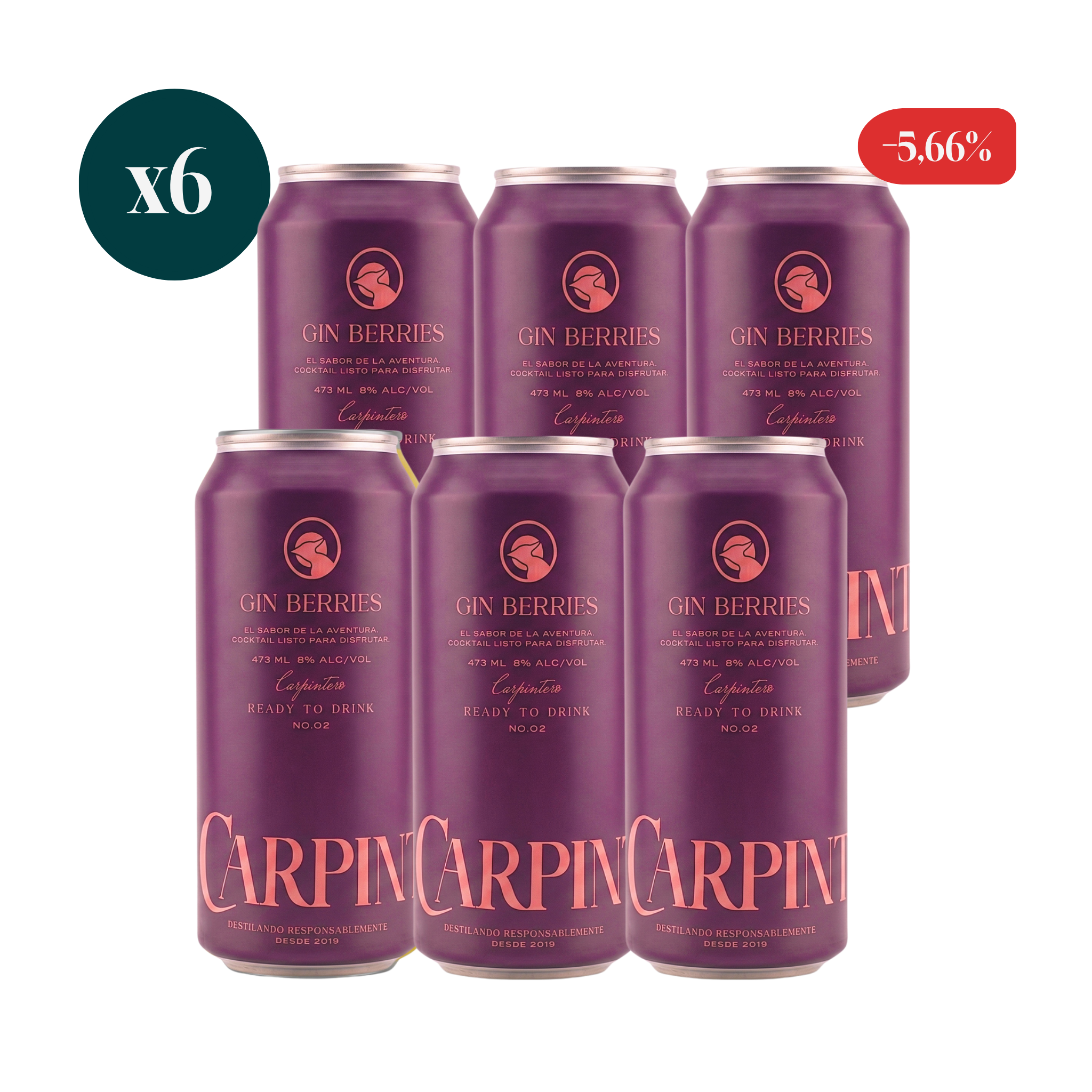6 pack Gin & Berries