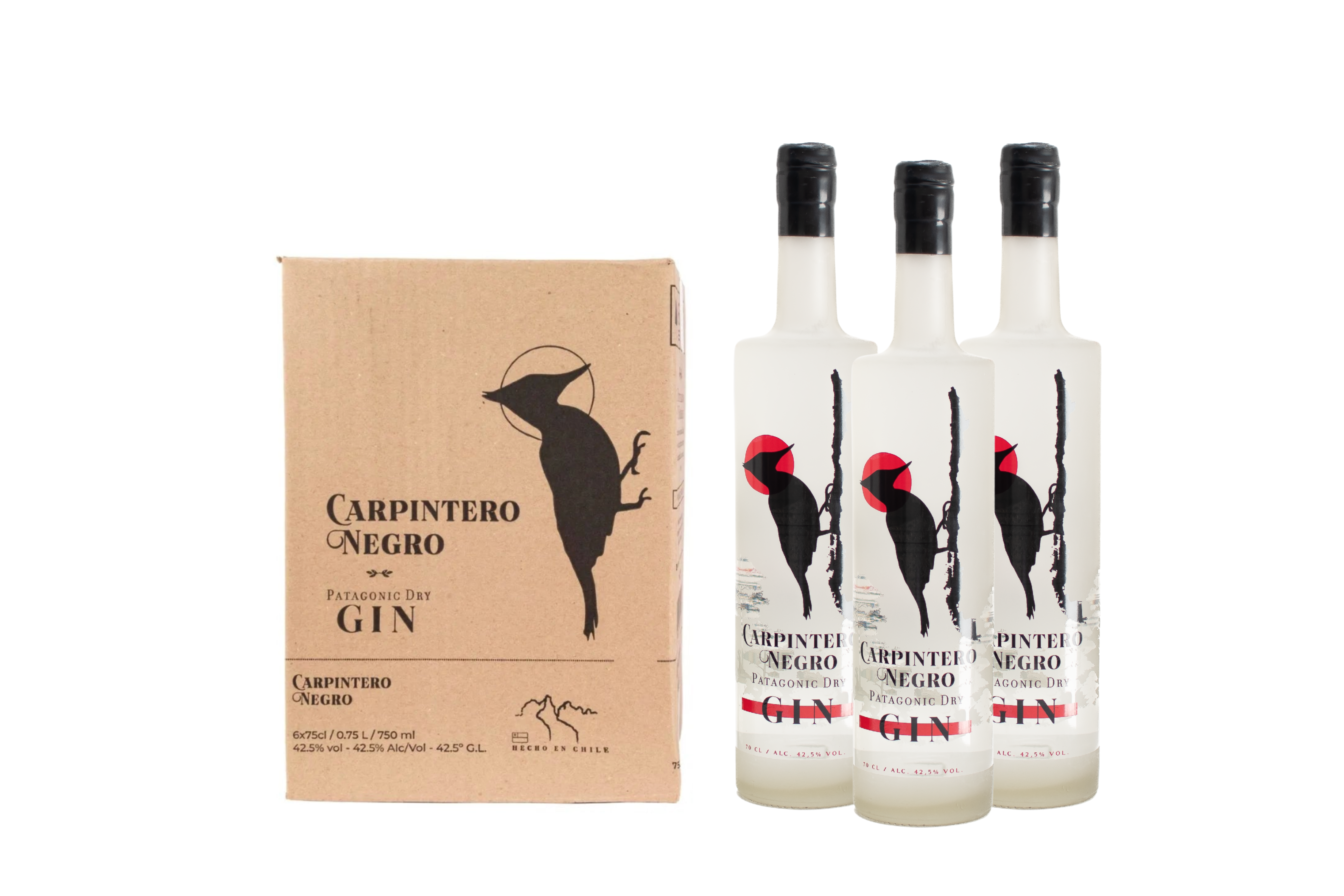3 Botellas Gin Carpintero Negro